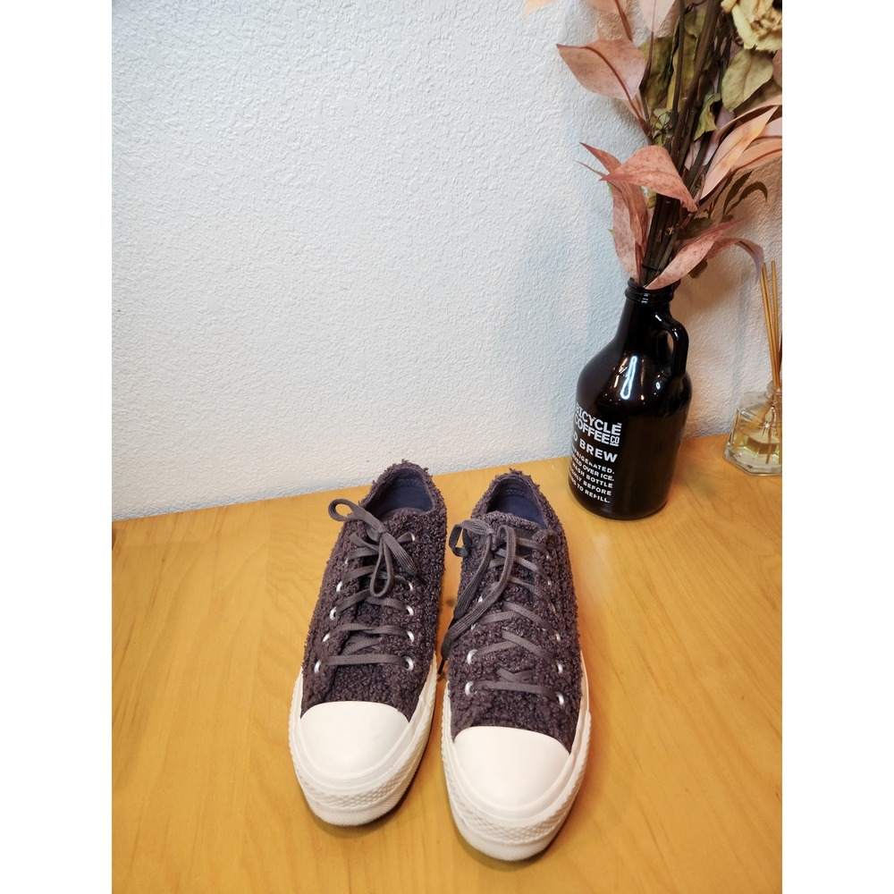 Converse‎ All Star Low Top Teddy Fleece Bouclé Platform Sneakers Women 7.5 - Picture 2 of 8